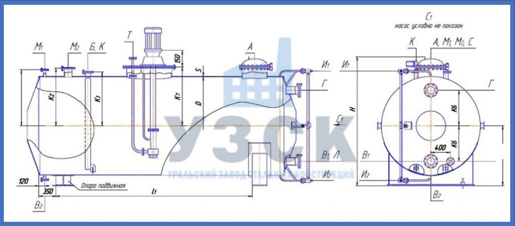 Чертеж емкости ГКК в Рубцовске